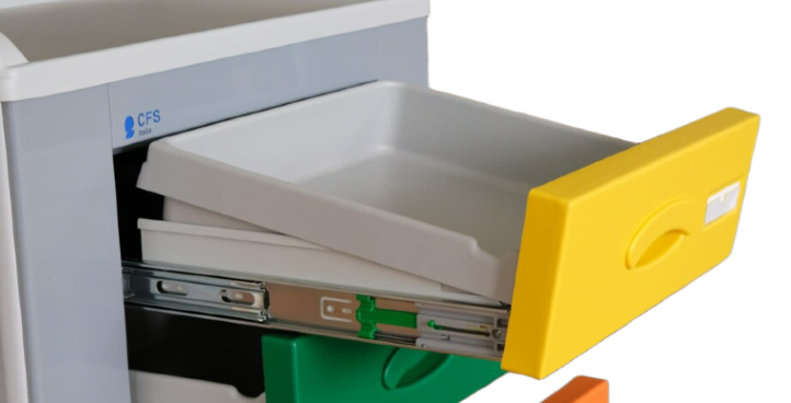 Medicijnkar met uitneembare lades perfect voor het schoonmaken (easy click)